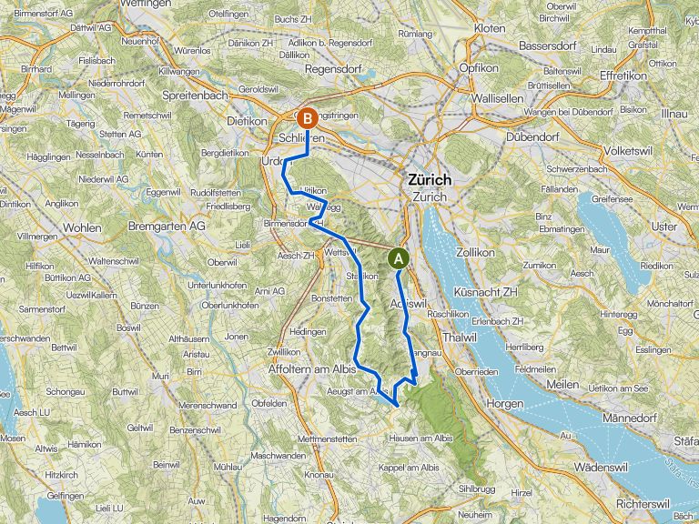 Manegg - Albispass - Landikon - Unterengstringen | Rennrad-Tour | Komoot